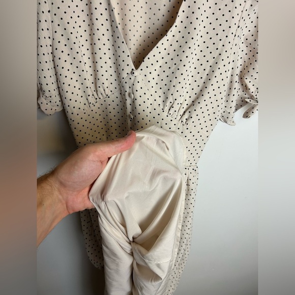 Anthropologie In February Cottage Prairie Milkmaid Polka Dot Midi Dress Feminine - Picture 5 of 11